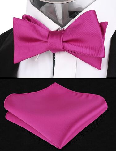 Alizeal Men's Self-tied Solid Color/Animal Pattern Bow Tie and Pocket Square Set in Kuwait