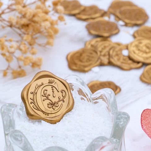 SWANGSA 50 Pack Letter S Wax Seal Stickers, Antique Gold Initial Alphabet Self-Adhesive Stickers for Wedding Party Invitation Envelopes in Saudi Arabia