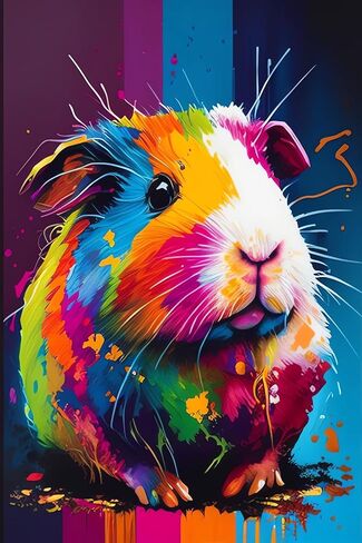 NSUAJOF Diamond Painting Kits - DIY Colorful Guinea Pig Diamond Painting Full Round Drill Sticks, 5d Stress Relief Handmade Gifts and Beginners Bathroom Decor Wall Decor 12 * 16 inches in Saudi Arabia