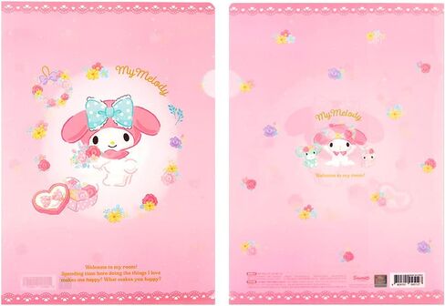 Cute Kitty Character Friends Melody Kuromy School Supply Office Supply L-Folder Paper Holder 2PCS Set (1 Set) (Melody) in Saudi Arabia