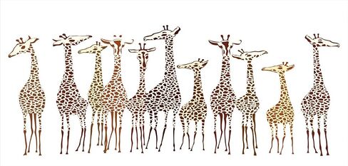 Lunarable Savannah Pencil Pen Holder, Tropical Giraffes Exotic Climates Wilderness Savannah Animals Illustration, Ceramic Pencil Holder for Desk Office Accessory, 3.6" X 3.2", Brown in Kuwait