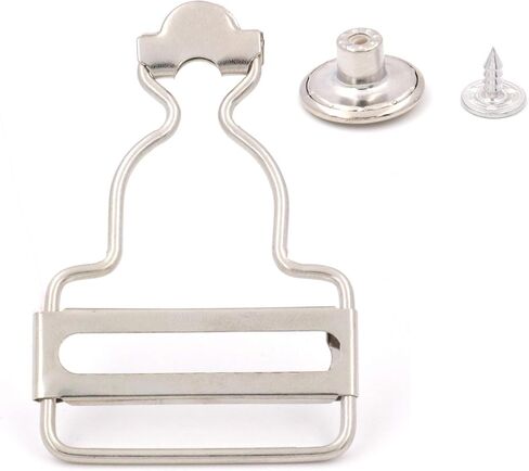 1.25¡± Inside Bottom Width Silvery Slider Dungaree Fastener Overall Clip Suspender Buckle with Screw Button in Saudi Arabia