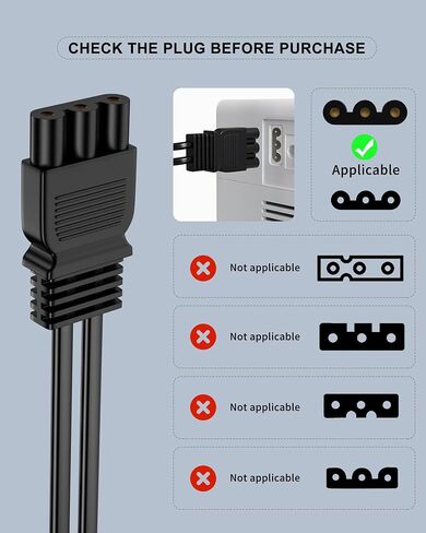 Foot Pedal Power Cord Replacement for Singer Sewing Machine, D Shape Plug Compatible with Singer 4452 4432 4423 4411 5554 5532 5523 5511 m1150 m1500 m2100(359102-001) in Saudi Arabia