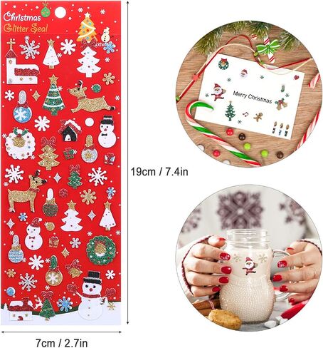 LEMESO ملصقات عيد الميلاد ملصقات زخرفة عيد الميلاد DIY حرف عيد الميلاد للأطفال لهدايا عيد الميلاد لوازم حفلات النشاط in Saudi Arabia