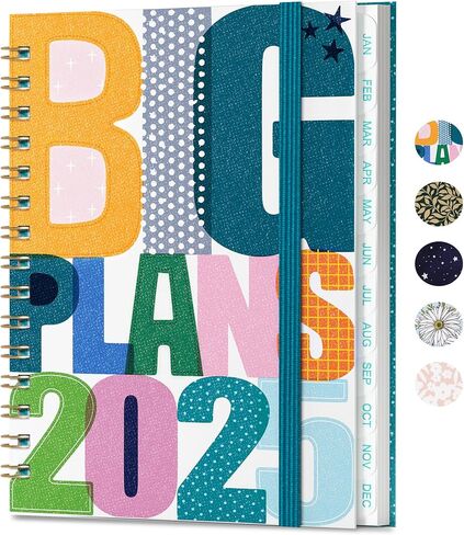 2025 Planner, Weekly and Monthly Planner 2025, Jan 2025 - Dec 2025, 6.4" x 8.5", 2025 Weekly Monthly Planner with Hardcover, Inner Pocket, Spiral Bound, Monthly Tabs, Elastic Closure in Saudi Arabia