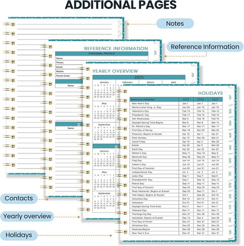 2025 Planner, Weekly and Monthly Planner 2025, Jan 2025 - Dec 2025, 6.4" x 8.5", 2025 Weekly Monthly Planner with Hardcover, Inner Pocket, Spiral Bound, Monthly Tabs, Elastic Closure in Saudi Arabia