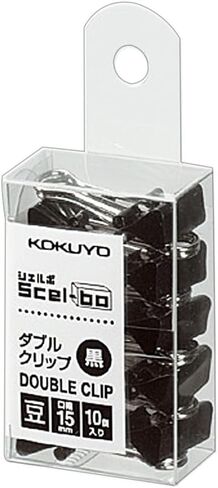 Kokuyo Scel-bo Small Binder Clips, 0.59 inches (15 mm) Width, Holds up to 30 Sheets per Clip, Perfect for Office Organization & Daily Use, 10 Pcs, Black, Japan Import (KURI-J36D) in Saudi Arabia