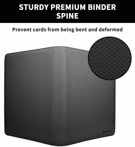 DEQADIC 16 Pocket Card Binder, 1000+ Trading Card Album Folder, Side Loading Ringless Card Collection Binder for Sports Game Cards (Blue) in Saudi Arabia