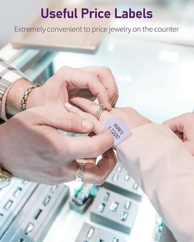Uniclife 200 قطعة من علامات الأسعار مع سلسلة مرفقة، 1.76 بوصة، علامات تعليق أرجوانية قابلة للكتابة، علامات لتسعير الملابس، ملصقات عرض أسعار المجوهرات، علامات ورقية فارغة لوضع علامات على البضائع، 1.76 بوصة × 1.38 بوصة in Saudi Arabia