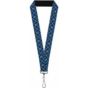 Lanyard Harry Potter Ravenclaw Crest Plaid Blues Gray