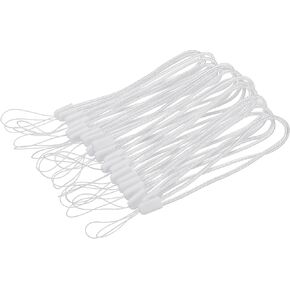MECCANIXITY Universal Nylon Cord Lanyards, 18cm Soft Woven Hand Wrist Strap String for Bottle, Flashlight, Cellphone, White Pack of 30