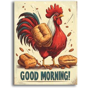Yomiie 5D Rooster Good Morning Diamond Painting Kits for Adults, Paint with Diamonds Art Animal DIY Full Round Drill Kits, Embroidery Rhinestone Diamond Crystal Craft Canvas Home Wall Decor 30x40 cm