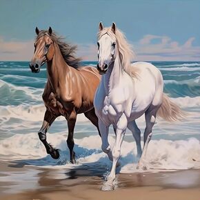 Anuver Horse Diamond Art Kits for Adults, 5D DIY Diamond Painting Kits for Beginners, Full Drill Diamond Painting Kits for Home Wall Decor, 12x12 Inch