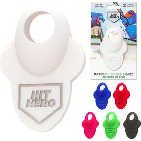 Baseball Batting Grip, Hit Hero, Batters Thumb Guard, Professional Hitting Equipment, Reduce Hitter Bat Sting, White
