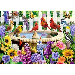 Bird Flower Puzzle for Adults 1000 Piece, Colorful Butterfly Floral Jigsaw Puzzles, Nature Garden Bath Puzzle