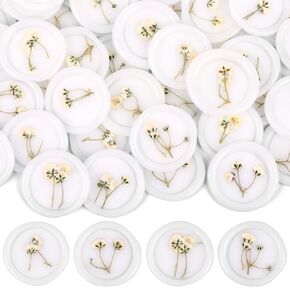 60 Pcs Self Adhesive Wax Seal Stickers for Wedding Envelopes Dry Floral Wax Seal Sticks Baby's Breath Wedding Wax Seal Sticker Backing Envelope Seals for Wedding Invitations Bridal Shower Party
