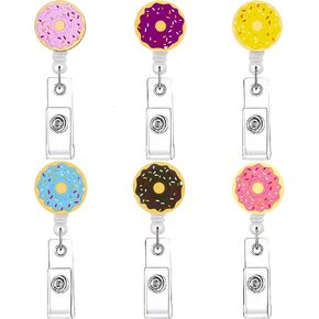 8 Pcs Dog The Med Retractable Badge Holder Reel with Clip Cute Retractable ID Badge Clip Badge Holder for ID Card Holders for Office Staff Children and Kids