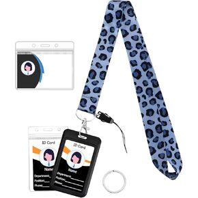 Lanyards for Id Badges Set, Teacher Lanyard with Colorful Badge Holder for Keys,Cute Key Lanyard for Women,Men,ID Card Holder for Office, School, Travel. (Blue Monarch Butterfly)