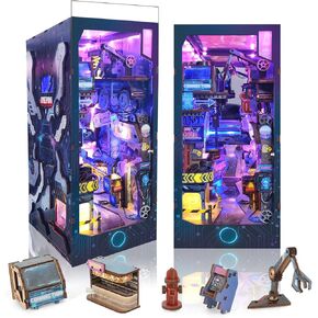 DIY Book Nook Kit,FLYNOVA Magic Miniature House Kit for Adults Teens & Beginners,3D Wooden Puzzle,Dollhouse Building Kit,Tiny House Model,Booknook Bookend Bookshelf Home Decor,Friends Gifts