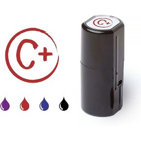 Teacher Grading Stamps, Self-Inking Rubber Stamps, Feedback Stamps for Homework and Projects, Assessment Stamps for Schools and Colleges (C, Red)
