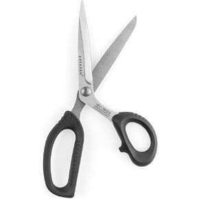 Stainless Steel Sewing Scissors 10 inch, Craft Fabric Cutting, L-Shaped Scissors, Multifunctional Scissors for Arts, Crafts, Sewing, Office, Home (Black, 10inch)