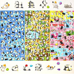[Amazing 3D] Kids 3D Animal Cartoon Atickers, Mini Stickers for Kids, Cute Animals, Cat Stickers, Panda Stickers, Penguin Stickers - Open a New Realm of Cute Decoration