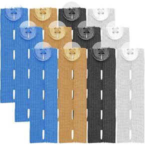 12pcs Button Extender for Pants, 4 Colors Adjustable Elastic Waist Extender Comfy Waistband Extenders for Men and Women Jeans Pants Skirt Dress Trousers