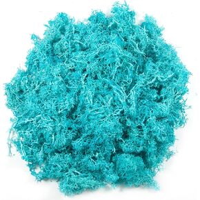 3.5 oz Artificial Moss for Plants Indoor, Fake Moss Preserved Reindeer Moss for Centerpieces Decor,Faux Moss for Moss Decor Home Decor Potted Plants Crafts Wedding Wall Decor(Blue)