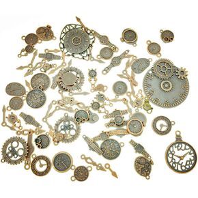 Clocks and Watches Dial Face Movement Charm Alloy Multistyle Steampunk Pendant Charm Connector for DIY Jewelry Making Accessaries(100 grams)