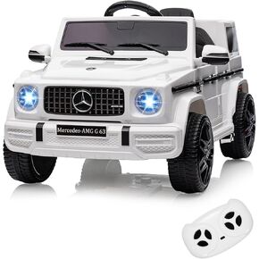12V Kids Ride on Car, Licensed Mercedes Benz G63 Car for Kids w/Remote Control, Safety Lock, Soft Start, Wheels Suspension, LED Light, Bluetooth, Music Battery Powered Kids Cars to Drive, Red
