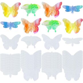 Motipuns 100 Pcs Color Diffusing Paper Butterflies Shape Color Diffusing Leaves 6 Inches Tissue Paper Leaves, Includes 4 Shapes for Personal Home Decoration Projects Writing DIY Greeting Cards
