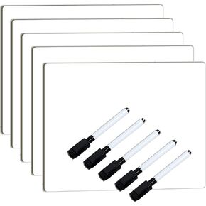 Dry Erase White Board for Student, 5-Pack Personal Whiteboard Lapboard for Kids, White Lapboard for Individual and School Supply
