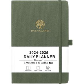 Planner 2025 - Undated Daily Planner 2025, Weekly Appointment Book, Daily Planner with 6 Months/30 Weeks, Planner 2025 for Office Organizing, Undated