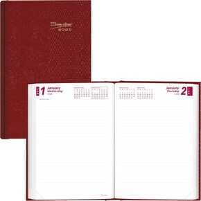 Brownline® 2025 Traditional Daily/Monthly Planner, Untimed Journal, 12 Months, January to December, Perfect Binding, 7.5" x 5", Bright Red (CB387.RED-25)