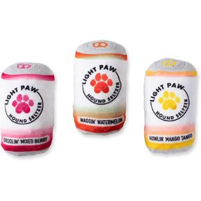 Fringe Studio Plush Dog Toy Set, Light PAW CANS, 3 Piece Set, for Small Dogs (289557)