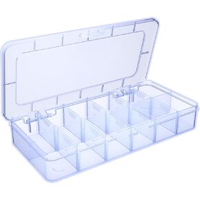 Plastic Organizer Box,12 Grids Clear Bead Organizer Compartment Box with Removable Dividers for Organizer box,Parts,Bead Storage Earring Container Tool Hair Accessories