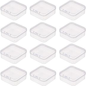 36PCS Clear Plastic Beads Transparent Storage Containers Box Jewelry Hardware Storage Organizer with Lids Square Art Supply Storage Organizer for Small Items Beads Business DIY Craft Jewelry.
