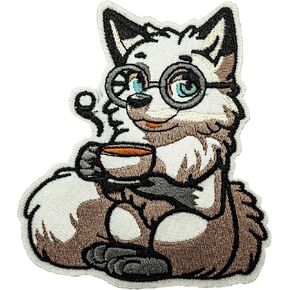 Embroidered Iron On Patches, Applique Patch,Cat in a Sweatshirt Sew On Patch for Vest Jackets, Clothing, Hats, Backbags & Jeans.