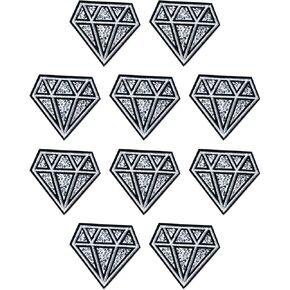 10CS Rhinestone Diamonds Iron On Patches, Bling Diamonds Embroidered Applique, Silver Diamonds Sew On Decorative Emblem, Patches for Backpacks Clothing Repair T-Shirt Jeans Jacket Hats DIY Art Crafts