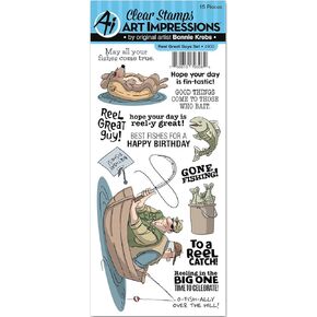 Art Impressions Work & Play Clear Stamp Set Reel Guys (4900)