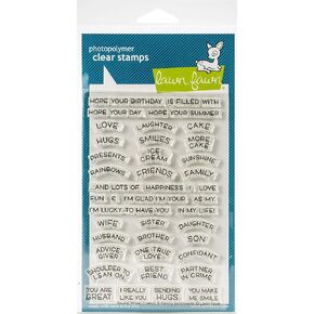 LAWN FAWN Reveal Wheel: Friends Family Sentiments Clear Stamps 4"X6"