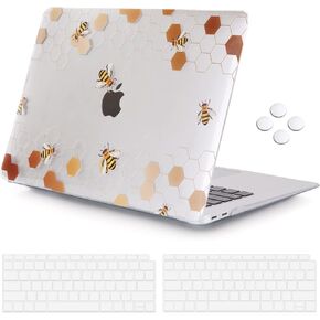 iCasso Compatible with MacBook Air 13 inch Case 2021-2018 Release A2337/A1932/A2179, Hard Shell Case Cover and Keyboard Cover Only for MacBook Air 13'' with Touch ID Retina Display (Clear) in Kuwait