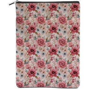 Book Sleeve Watercolor Yellow Flower Book Accessories Floral Washable Book Covers for Paperbacks Book Sleeve with Zipper Book Protector Bookish Book Club Book Lovers Gifts for Girl Friend Mom