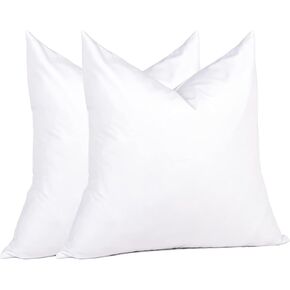 Euro Pillow Inserts 26 x 26 (Pack of 2, White), Down Feather Pillow Stuffer, Premium White Pillows for Bed, Couch, and Cushion