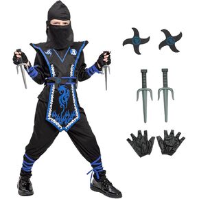 Kids Ninja Costume with Accessories for Boys Toddler Halloween Costumes Dress Up Birthday Role Play