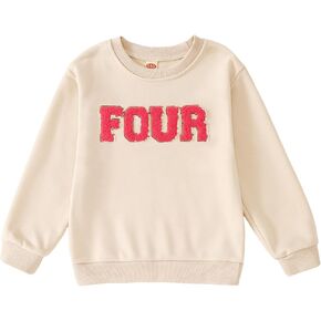 BOUTIKOME Toddler Baby Girl Birthday Sweatshirt 2nd 3rd 4th 5th 6th 7th Outfits Sequin Embroidered Shirts Pullover Party Top