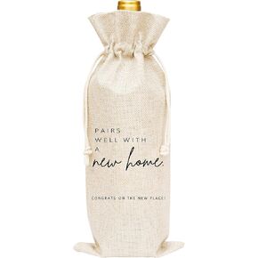 Housewarming Wine Gift Bags, New Home Wine Bag For Friends, Client Gift From Realtors, 1 Pc Wine Bag (A47)