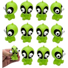 لعبة Green Popping Eye Aliens (2 بوصة) (24 حزمة) لعبة تململ مطاطية قابلة للعصر رائعة للحفلات والجوائز (Eye Poppers، 24، عبوة)