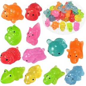 36Pack Glitter Mochi Squishy Sensory Fidget Toys,Birthday,Party Favors,Classroom prizes,Goody Bag Stuffers