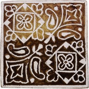 Knitwit Indian Decorative Floral Wooden Textile Stamps Wood New Indian Printing Block